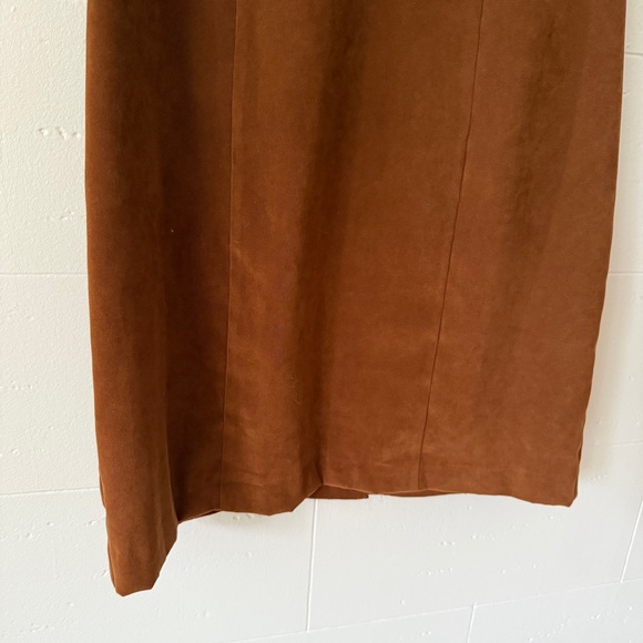 Vintage Sag Harbor | Brown Faux Suede 90s Dress | Size Medium - Picture 3 of 8